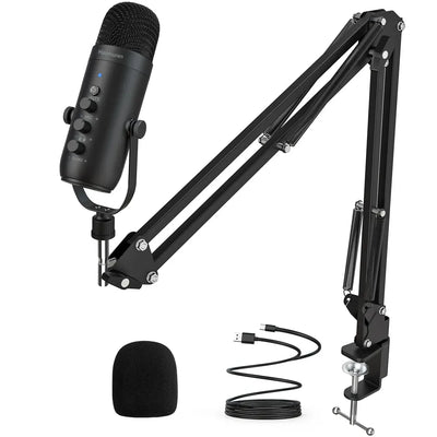 Haomuren USB Podcast Microphone Kit with Boom Arm - Smarsty