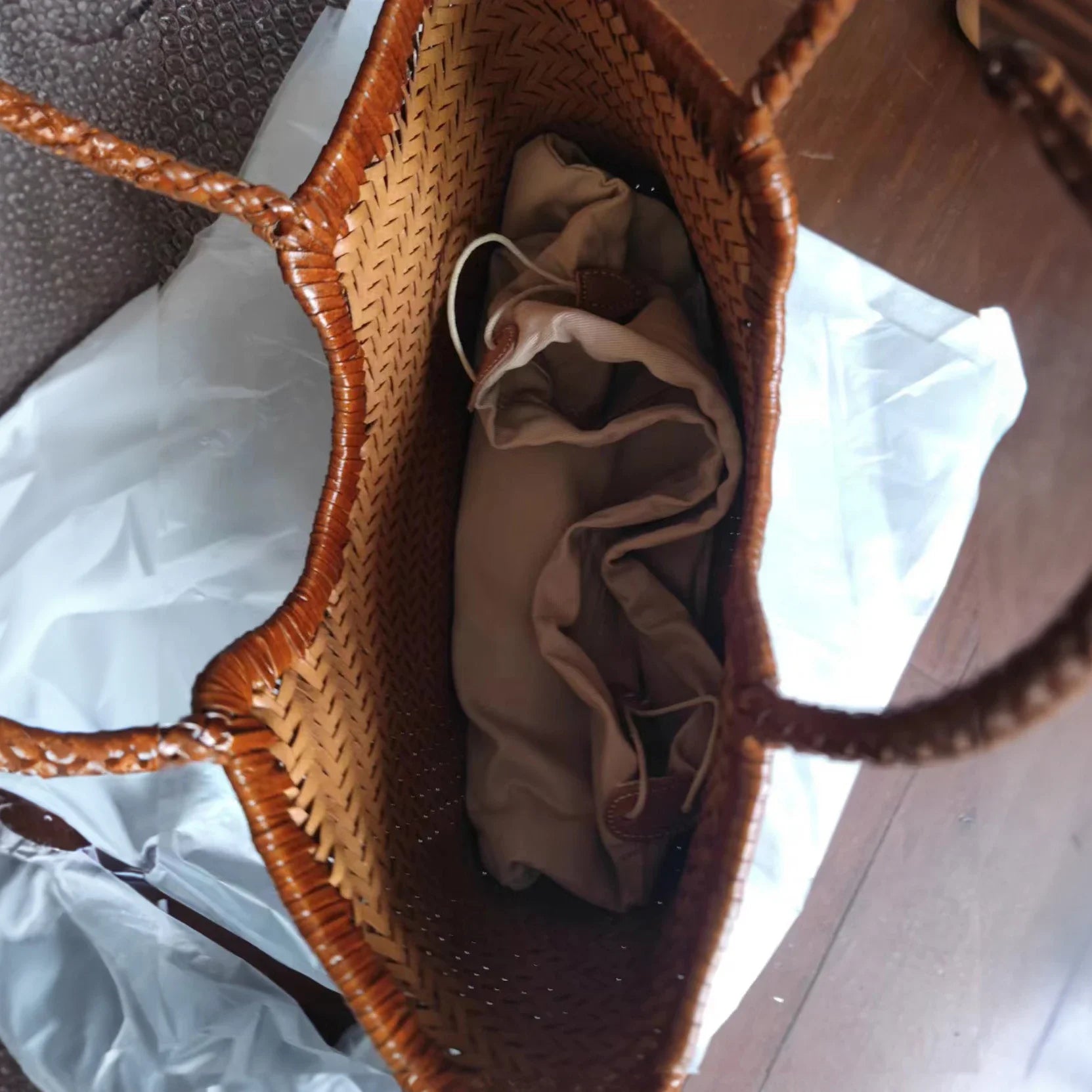 Genuine Leather Tote Bag For Women With Crossbody Strap - Smarsty