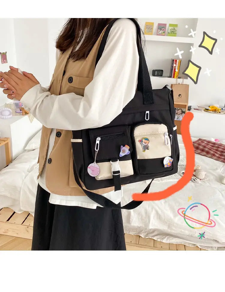Waterproof Nylon Shoulder Bag For Women Crossbody Tote - Smarsty
