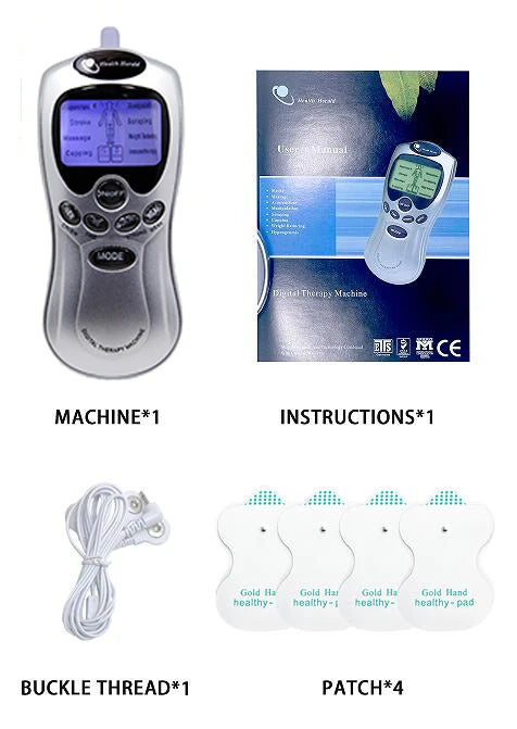 Electric Body Massager with Adjustable Power and 4 Patches - Smarsty
