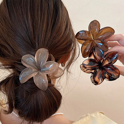 Womens Egg Flower Hair Claw Clips Large Secure Lightweight - Smarsty