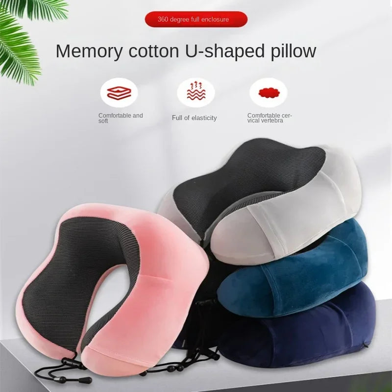 U Shaped Memory Foam Neck Pillow for Travel Comfort - Smarsty