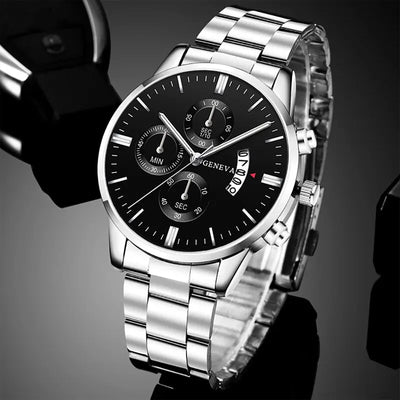 Luxury Silver Stainless Steel Quartz Watch for Men - Smarsty