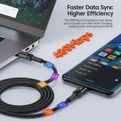 Toocki 100W Type C to USB C Cable PD 3.0 Quick Charge 4.0 Fast Charging Type C to Type C for iPhone 15 Macbook Samsung Xiaomi - Smarsty