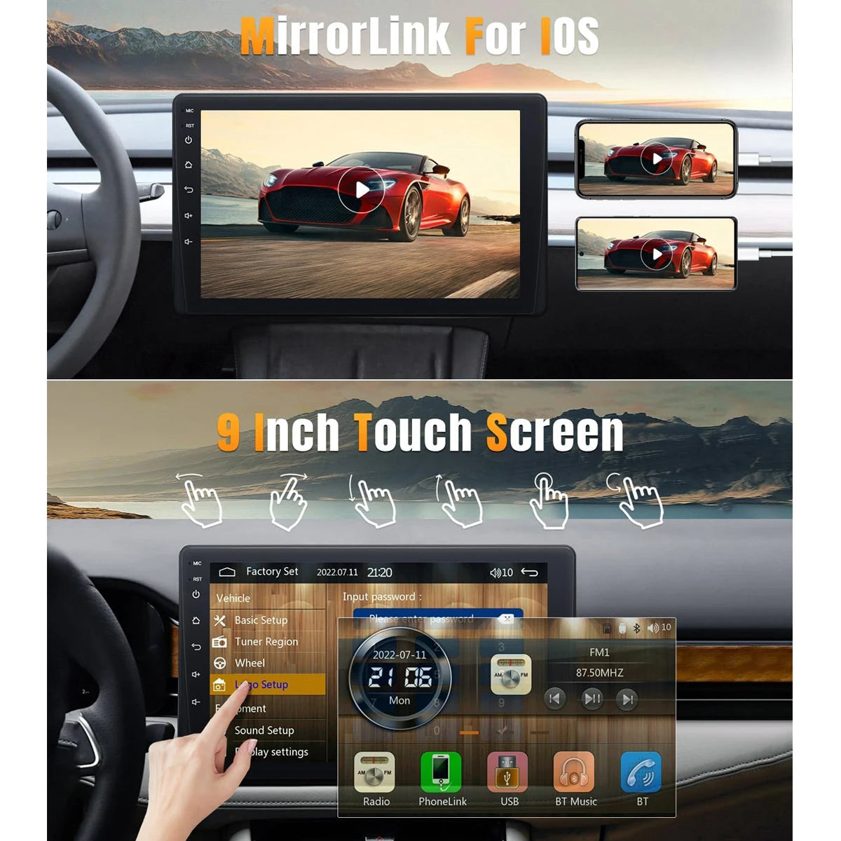 9 Inch Touchscreen Car Stereo With CarPlay And Android Auto - Smarsty