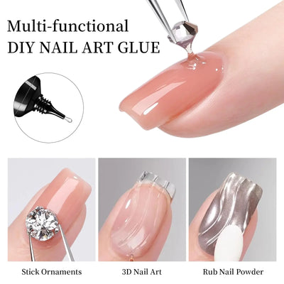 30g Nail Rhinestone Glue for Nails Super Strong Gel Nail Glue for Nail Charm 3D Nails Bling Gel Decoration Gem Nail Art Diamonds - Smarsty