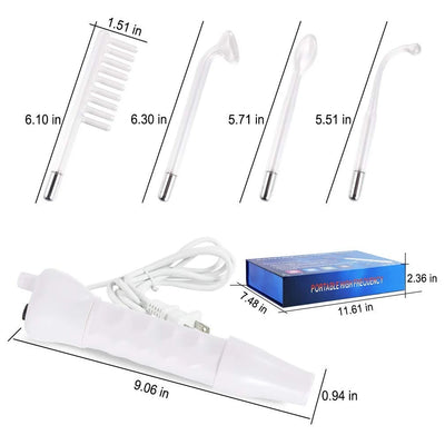 4 in 1 High Frequency Appliance Electrode Tube Wand Electrotherapy Skin Care Facial Spa Tightening Acne Spot Wrinkles Remover - Smarsty