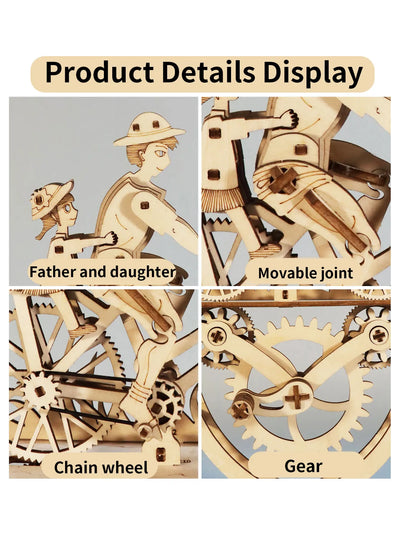 3D Wooden Puzzle for Adults Father And Daughter Handmade Assembly Model Kits DIY Craft Brain Teaser Birthday Or Christmas Gifts
