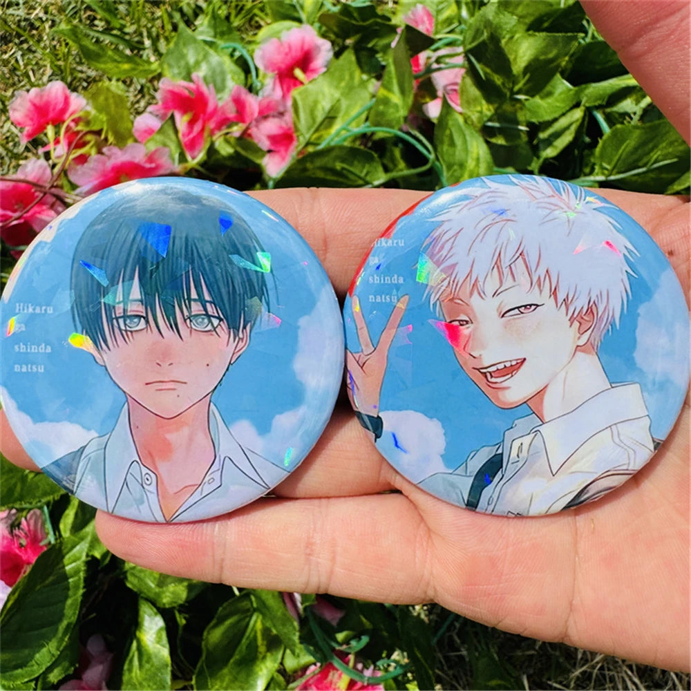 58mm Anime The Summer Hikaru Died Tsujinaka Yoshinori  Cosplay COSTUME Badge Pin SPTE Tinplate Brooch Prop Xmas Gift - Smarsty