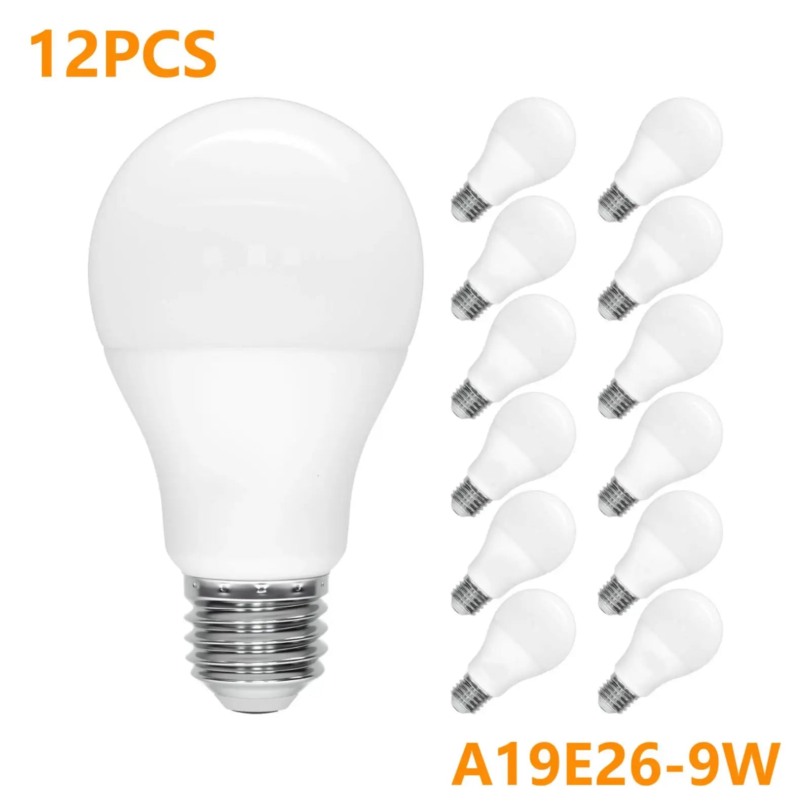12PCS A19 LED Light Bulb 9W E26 Base LED Bulb 3000K 6500K Warm/Cool White Non Dimmable 900LM for Bedroom Living Room Kitchen