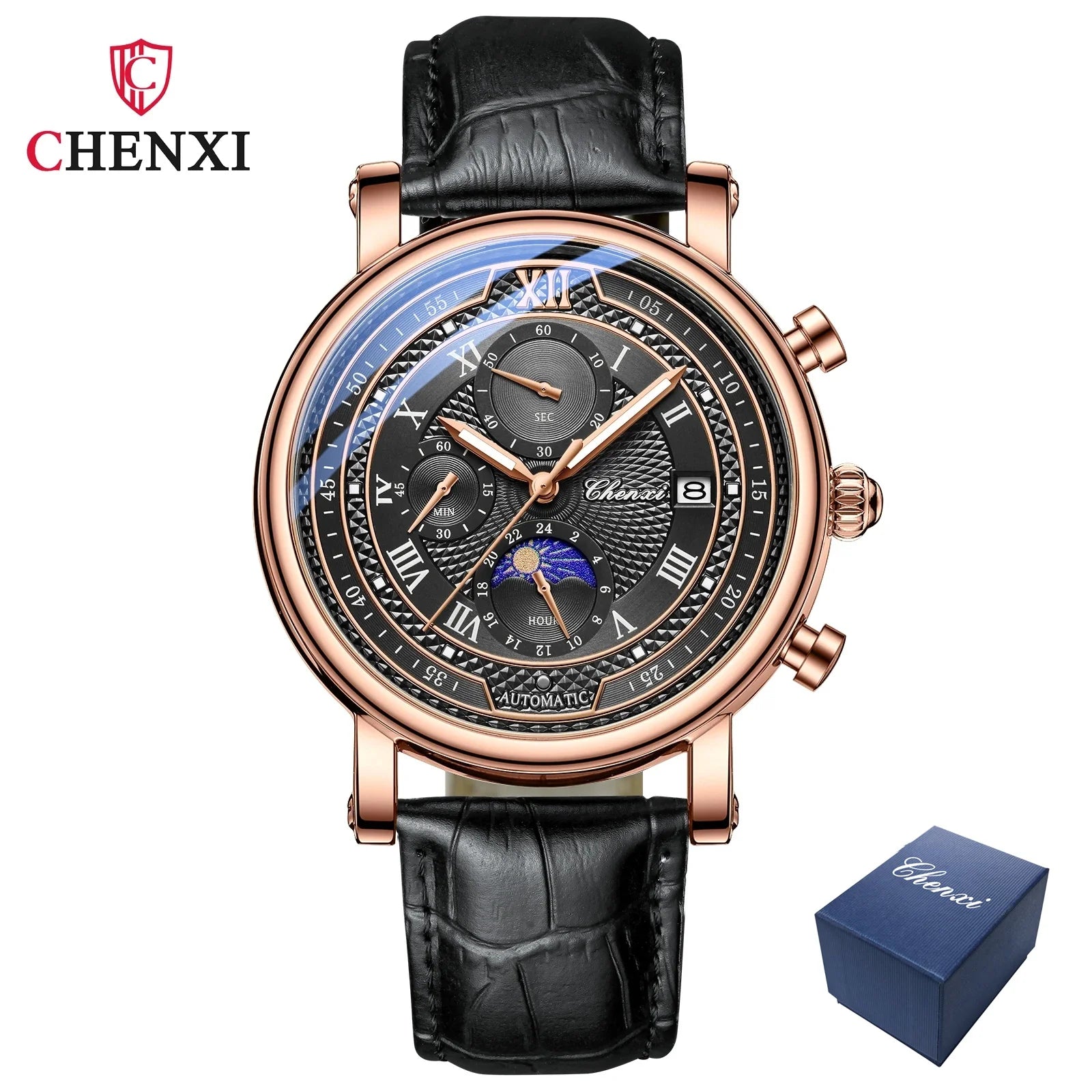 Chenxi Leather Chronograph Quartz Watch for Men - Smarsty