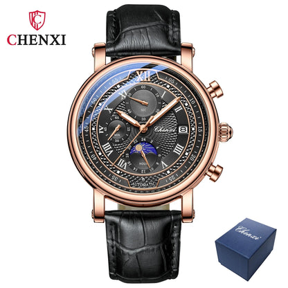 Chenxi Leather Chronograph Quartz Watch for Men - Smarsty