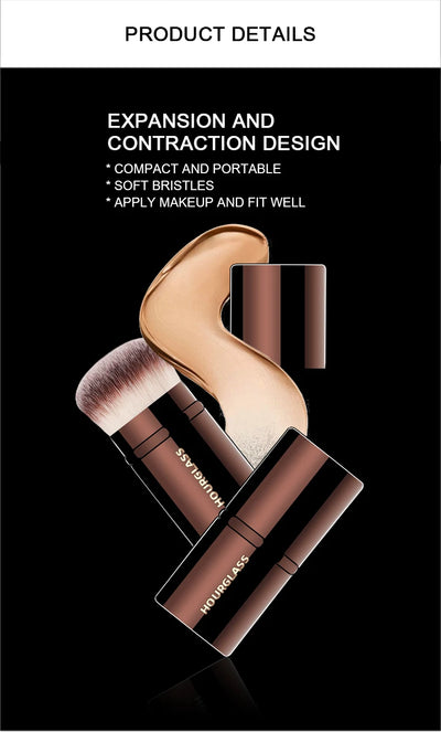 Hourglass Retractable Blush Brush with Soft Fiber Hair - Smarsty