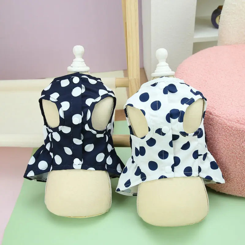 Lovely Dot Pattern Dog Dress for Wedding Parties - Smarsty
