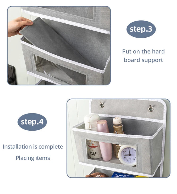1pc Four-layer Storage Bag Door Hanging Fabric Organizer Bag For Sundries Items Underwear Socks
