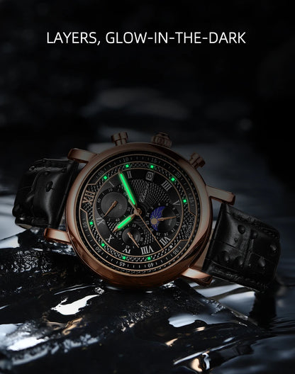 Chenxi Leather Chronograph Quartz Watch for Men - Smarsty