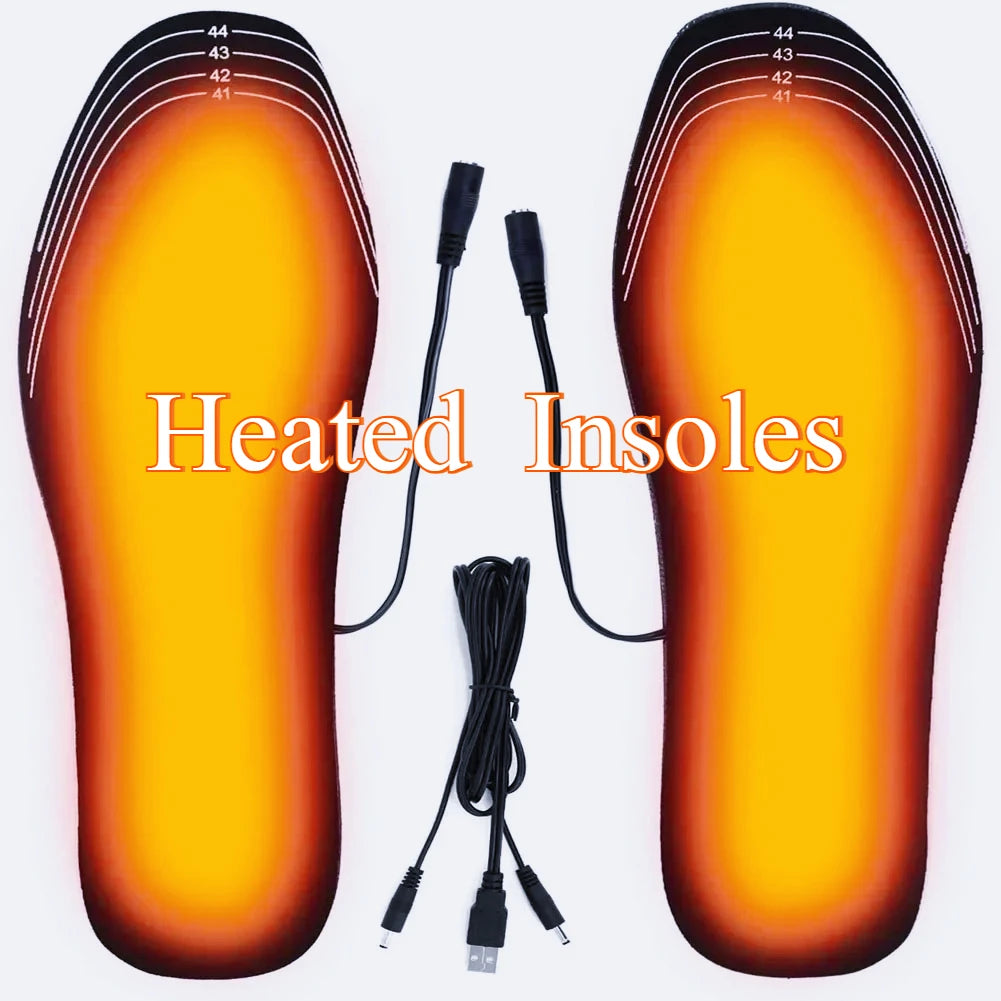 USB Heated Insoles Shoe Electric Foot Warming Pad Feet Warmer Sock Pad Mat Winter Outdoor Sports Heating Insole Winter Warm - Smarsty