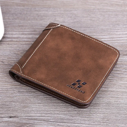Men's Wallet Leather Billfold Slim Hipster Cowhide Credit Card/ID Holders Inserts Coin Purses Luxury Business Foldable Wallet - Smarsty