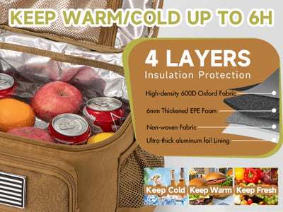 Tactical Lunch Box for Men Insulated Leakproof Cooler Bag - Smarsty