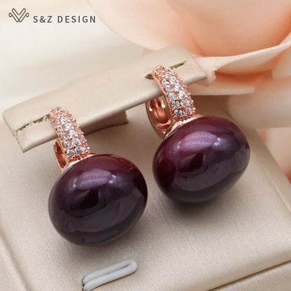 Fashion Pearl Dangle Earrings for Women with Cubic Zirconia - Smarsty