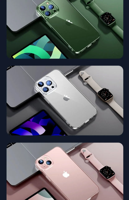 Ultra Thin PC Hard Crystal Clear Case For iPhone 17 16 15 14 Plus 13 12 11 Pro Max XR Glossy Transparent Camera Protection Cover