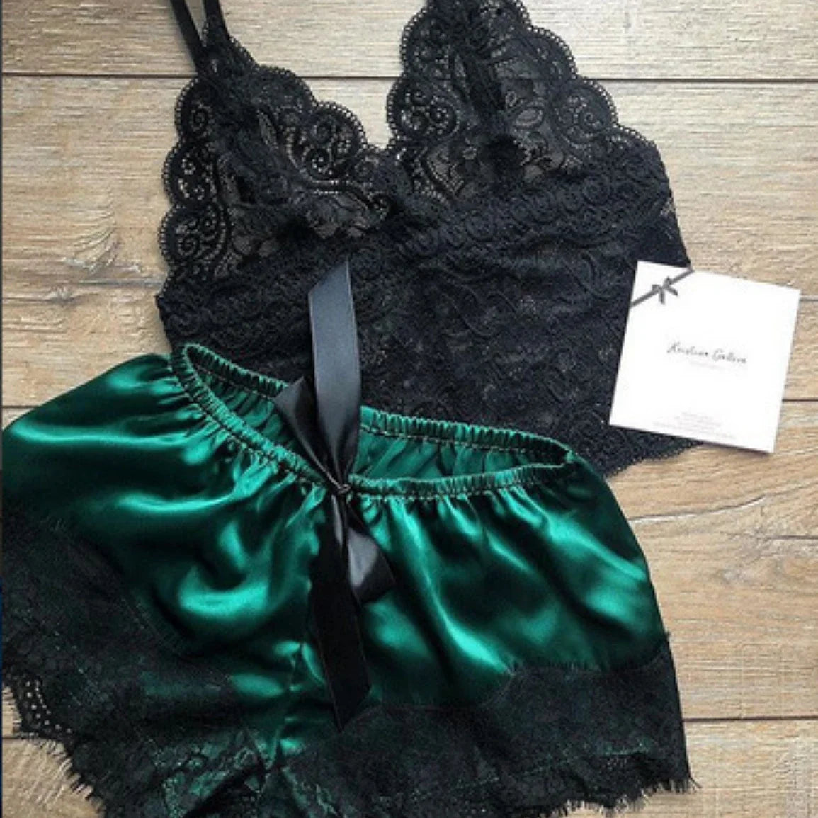 Pajama Sets Sexy Pajamas for Women 2 Pieces Top Shorts Set Sleepwear Clothes Lace Pajamas Underwear Lingerie - Smarsty