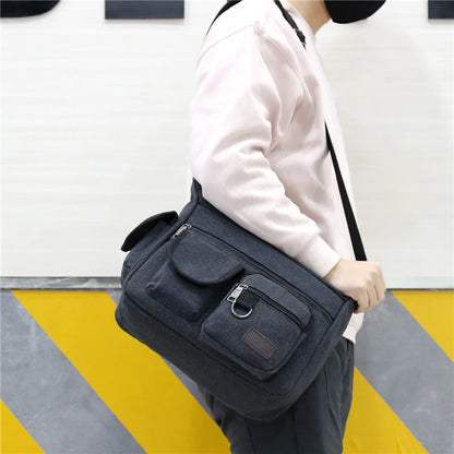 Premium Canvas Crossbody Bag For Men Luxury Messenger - Smarsty