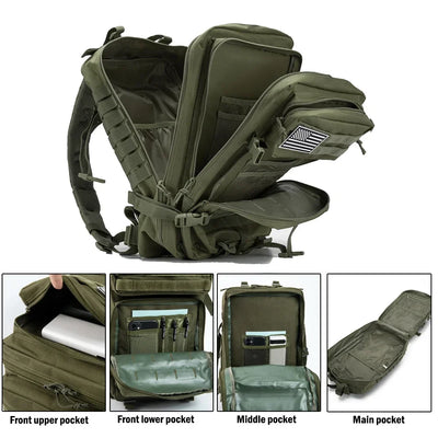 45L Tactical Backpack Large Capacity Outdoor Rucksack 3 Day Fitness Hiking Bag Hiking Camping Gear Backpacks - Smarsty