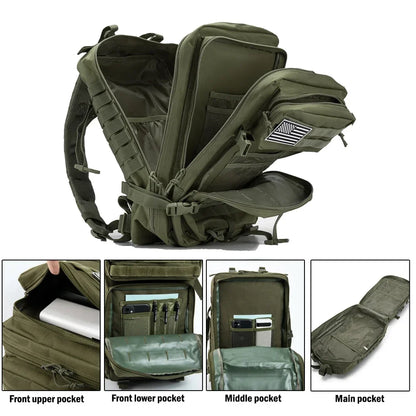45L Tactical Backpack Large Capacity Outdoor Rucksack 3 Day Fitness Hiking Bag Hiking Camping Gear Backpacks - Smarsty