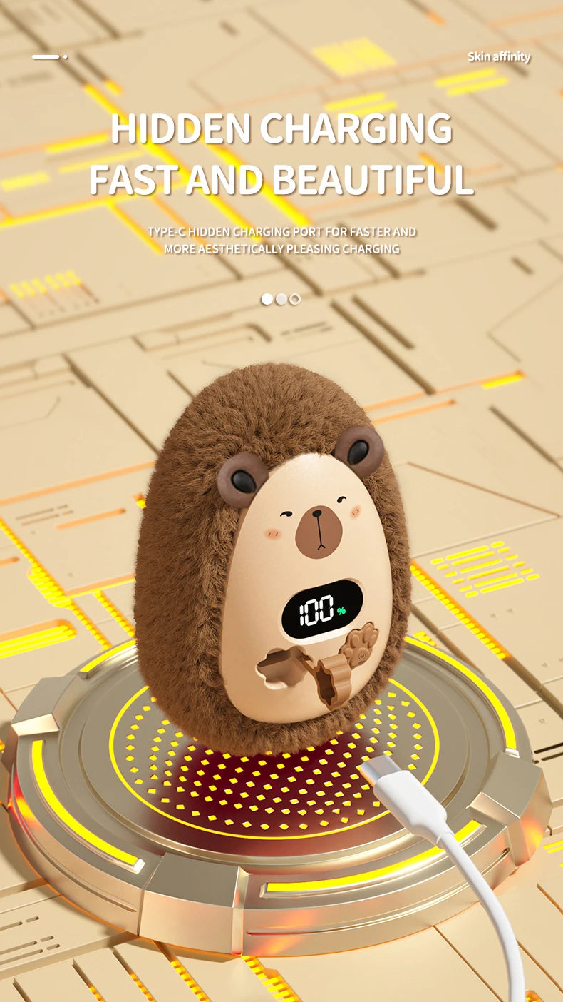 Plush Hand Warmer Winter Mini Portable Three-speed Adjustment Battery Life Long-lasting Smart Temperature Control Hand Warmer - Smarsty