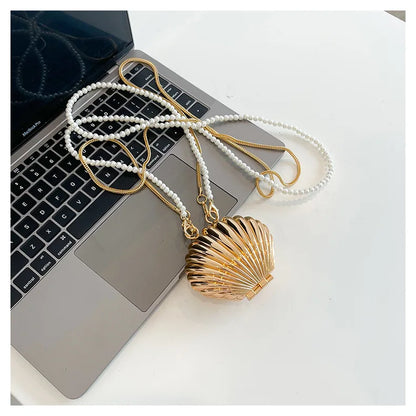 Pearl Mini Crossbody Bag Gold Shell Shoulder Purse Luxe - Smarsty