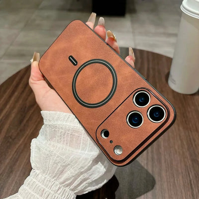 For Magsafe Leather Shockproof Phone Cases For iPhone 17 16 15 14 13 12 11 Pro Max 16e Plus Air Magnetic Wireless Charge Cover - Smarsty