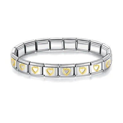 Italian Charm Stainless Steel Elastic Link Bracelet - Smarsty
