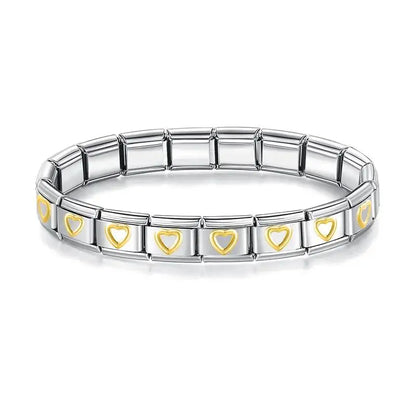 Italian Charm Stainless Steel Elastic Link Bracelet - Smarsty