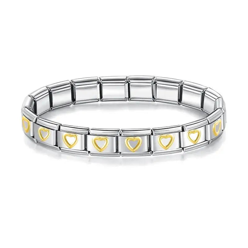 Italian Charm Stainless Steel Elastic Link Bracelet - Smarsty