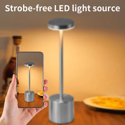 Classic Table Lamp USB Rechargeable Night Light Stepless Dimming Touch Desk Lamp 3 Colors Bedside Lamp Bar Hotel Decoration - Smarsty