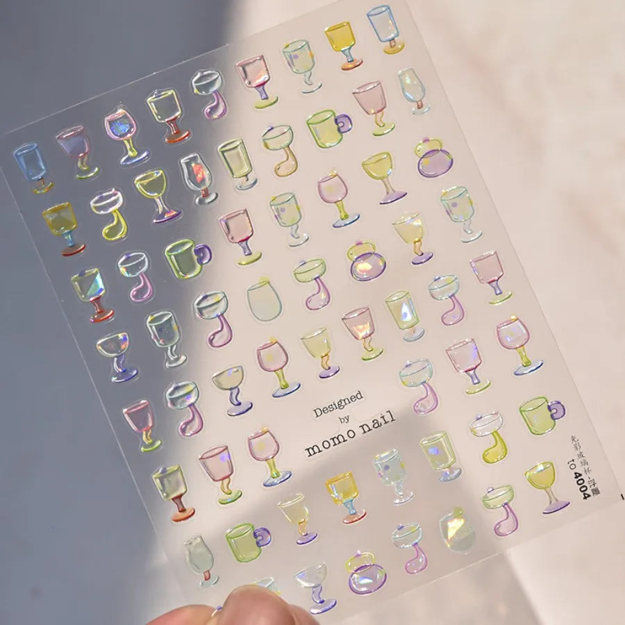 5D Summer Beach Nail Stickers with Shiny Sea Designs - Smarsty