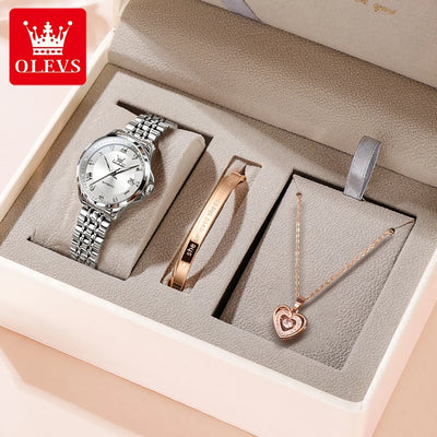 OLEVS Women's Stainless Steel Automatic Watch with Dual Calendar - Smarsty