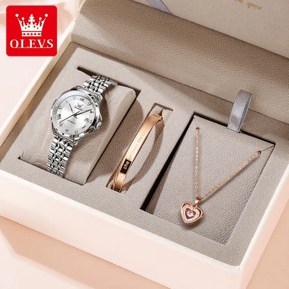 OLEVS Women's Stainless Steel Automatic Watch with Dual Calendar - Smarsty