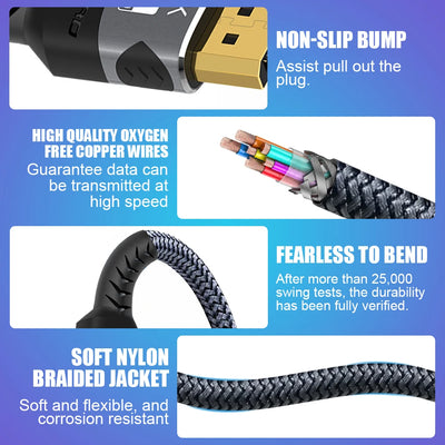 High Speed 8K HDMI Cable 2.1 with Braided Cord - Smarsty