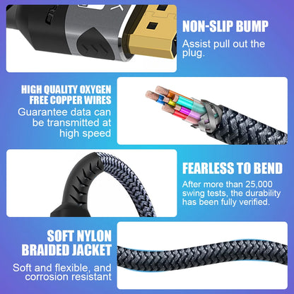 High Speed 8K HDMI Cable 2.1 with Braided Cord - Smarsty