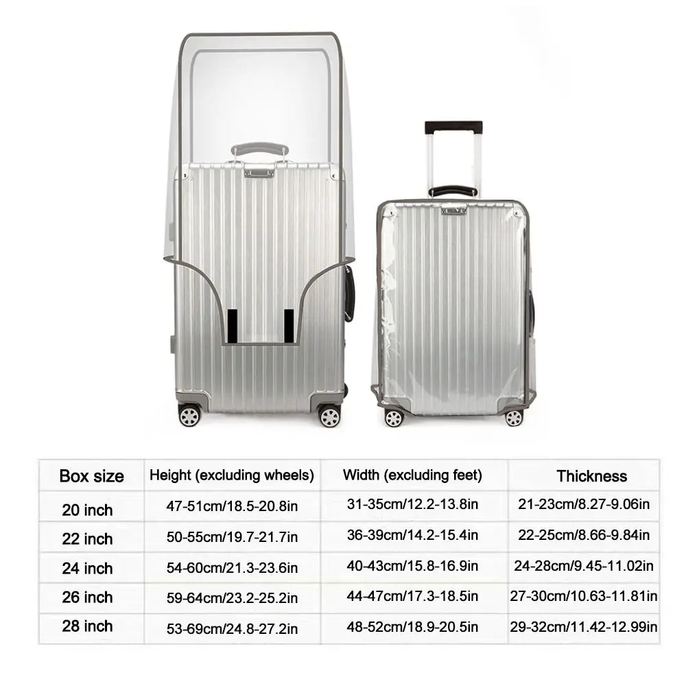 Transparent Travel Luggage Cover Waterproof Luggage Protector Covers Dustproof Protector Covers for 16-30 Inch Suitcase Case - Smarsty
