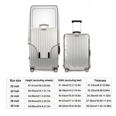 Transparent Travel Luggage Cover Waterproof Luggage Protector Covers Dustproof Protector Covers for 16-30 Inch Suitcase Case - Smarsty