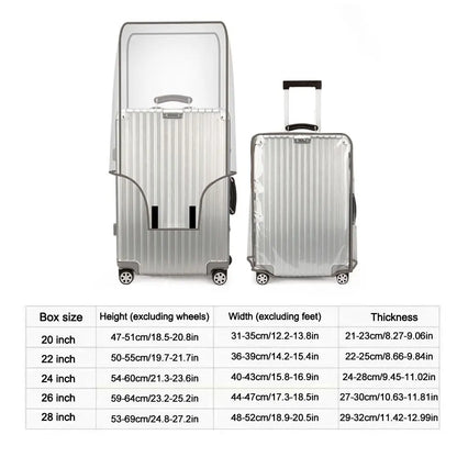 Transparent Travel Luggage Cover Waterproof Luggage Protector Covers Dustproof Protector Covers for 16-30 Inch Suitcase Case - Smarsty
