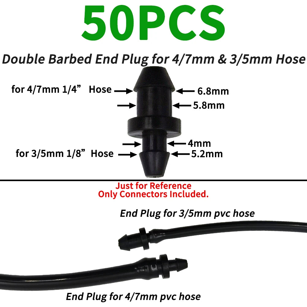Oasis 50PCS Plastic Barbed Tee Connectors for Drip Irrigation - Smarsty