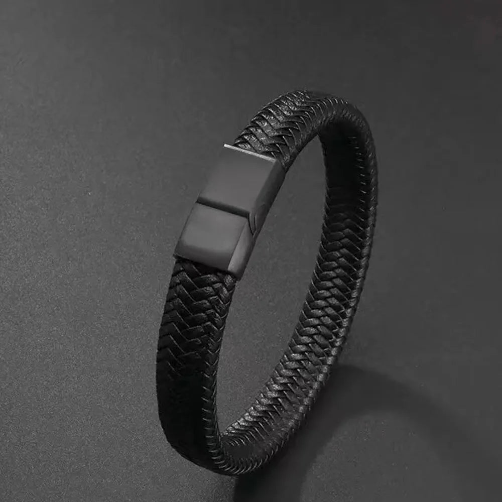 Vintage PU Leather Magnetic Bracelet for Men Elegant Business Style - Smarsty