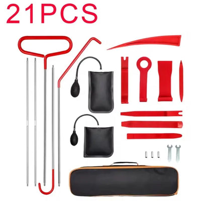21/18PCS Car Door Tool Kit Inflatable Air Pump Auto Window Door Open Fixing Gripper Tools Long Reach Kits with Carrying Bag - Smarsty