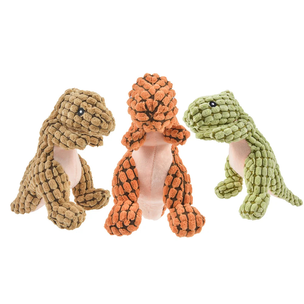 Interactive Plush Dinosaur Chew Toys for Small Dogs - Smarsty