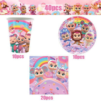 Cry Babies Birthday Party Decorations Tableware Set - Smarsty