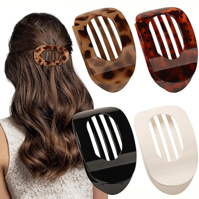 Fashion Leopard Oval Hair Claw Clip for Women - Smarsty